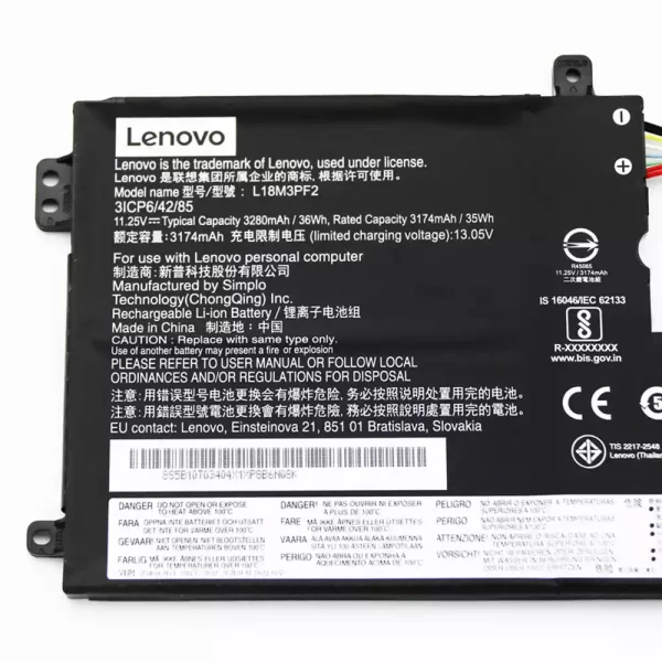 For Singapore | Genuine laptop battery for LENOVO L18M3PF2 - Image 3