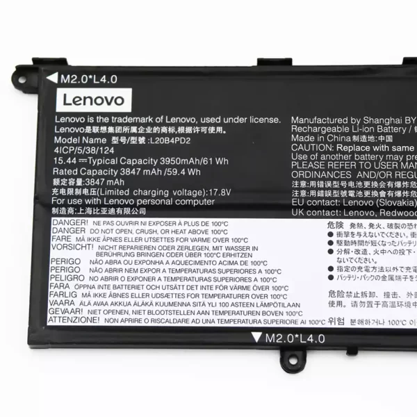 For Singapore | Genuine laptop battery for LENOVO L20B4PD2 L20D4PD2 L20C4PD2 - Image 3