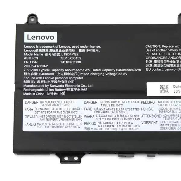 For Singapore | Genuine laptop battery for LENOVO L19D4PG2 - Image 3