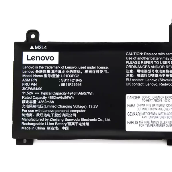 For Singapore | Genuine laptop battery for LENOVO L21D3PG2 L21D3PG1 - Image 3