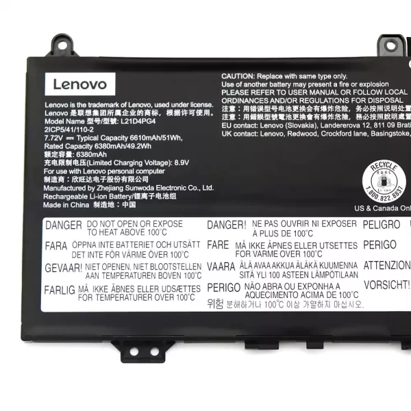 For Singapore | Genuine laptop battery for LENOVO L21C4PG4,L21D4PG4,L21L4PG4,L21M4PG4 - Image 3