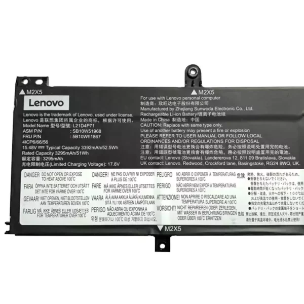 For Singapore | Genuine laptop battery for LENOVO L21D4P71 L21C4P71 L21L4P71 L21M4P71 - Image 3