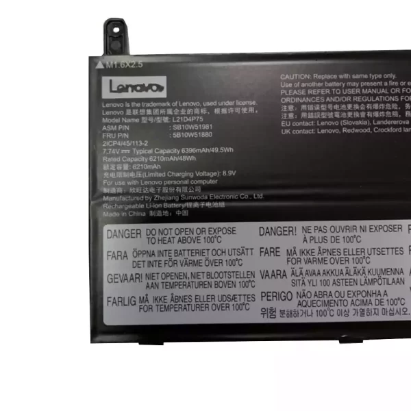 For Singapore | Genuine laptop battery for LENOVO L21D4P75 5B10W51880 SB10W51981 - Image 2