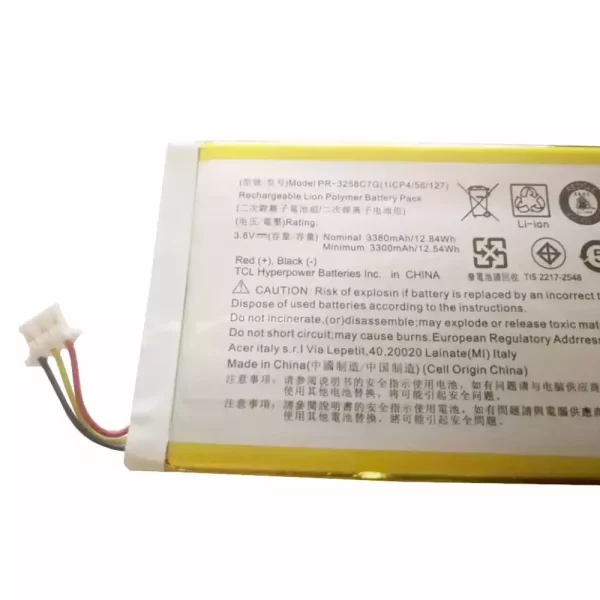 For Singapore | Original Tablet battery for Acer PR-3258C7G,A1-734,B1-733 - Image 3