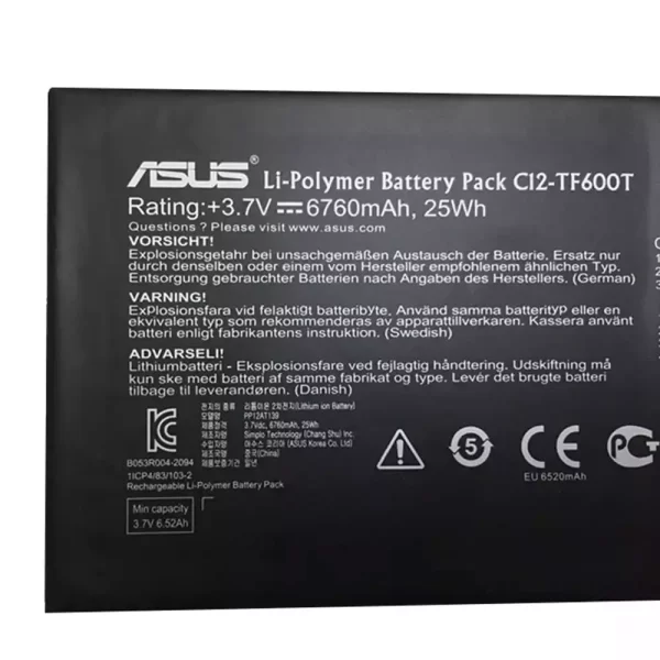 For Singapore | Original Tablet battery for ASUS C12-TF600T,VivoTab RT TF600T TF600TG - Image 3