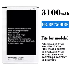 Genuine cell phone battery EB-BN750BBE EB-BN750BBC for Samsung Note 3 Neo