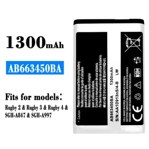 Genuine cell phone battery AB663450BA for Samsung Rugby 2/Rugby 3/Rugby 4