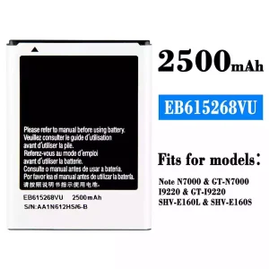 Genuine cell phone battery EB615268VU for Samsung Note N7000