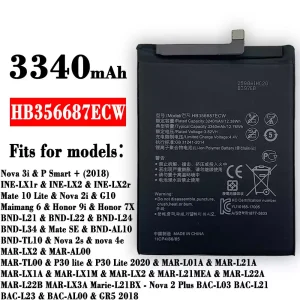 Genuine cell phone battery HB356687ECW for HUAWEI Nova 3i / Mate 10 Lite / Nova 2i / Honor 9i / Honor 7X / Nova 2s / nova 4e/P30 lite / P30 Lite 2020 /