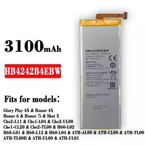 Genuine cell phone battery HB4242B4EBW for HUAWEI Glory Play 4X / Honor 4X / Honor 6 / Honor 7i