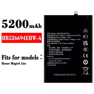Genuine cell phone battery HB526694EHW-A for HUAWEI Honor Magic 6 Lite