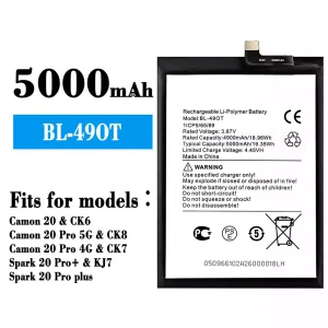 Genuine cell phone battery BL-49OT for Tecno Camon 20 / Camon 20 Pro 5G / Camon 20 Pro 4G / Spark 20 Pro+ / Spark 20 Pro plus