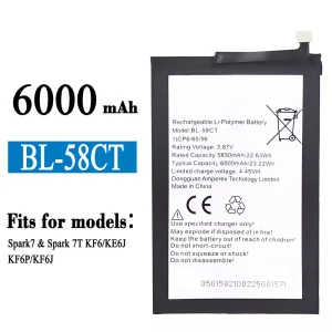 Genuine cell phone battery BL-58CT for Tecno Spark7 / Spark 7T
