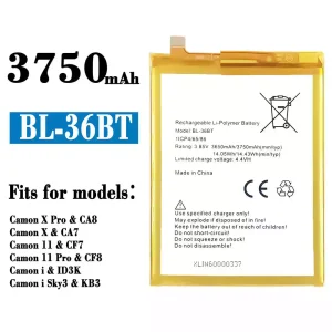 Genuine cell phone battery BL-36BT for Tecno Camon X Pro / Camon X / Camon 11 / Camon 11 Pro / Camon i / Camon i Sky3