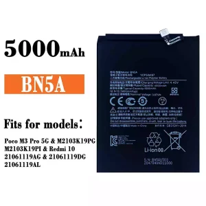 Genuine cell phone battery BN5A for Xiaomi Poco M3 Pro 5G / Redmi 10