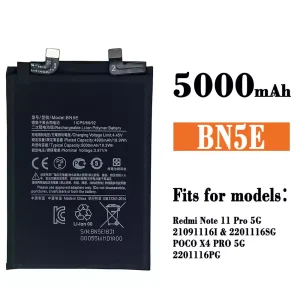 Genuine cell phone battery BN5E for Xiaomi Redmi Note 11 Pro 5G / POCO X4 PRO 5G