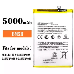 Genuine cell phone battery BM5R for Xiaomi Redmi 12