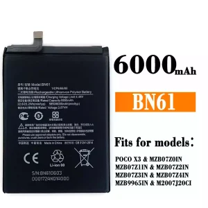 Genuine cell phone battery BN61 for Xiaomi POCO X3