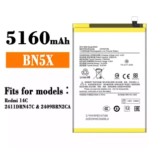 Genuine cell phone battery BN5X for Xiaomi Redmi 14C