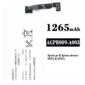Genuine cell phone battery AGPB009-A003 for Sony Xperia go / Xperia advance / ST27i / ST27a