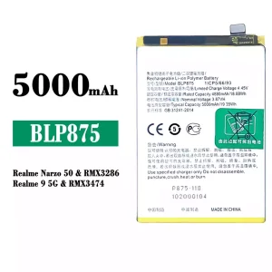 Genuine cell phone battery BLP875 for OPPO Realme Narzo 50 / Realme 9 5G
