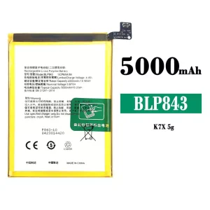 Genuine cell phone battery BLP843 for OPPO K7X 5G