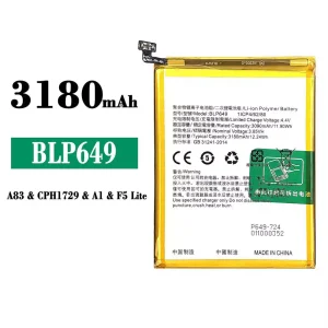Genuine cell phone battery BLP649 for OPPO A83 / A1 / F5 Lite / A83T