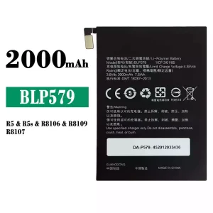 Genuine cell phone battery BLP579 for OPPO R5/R5s