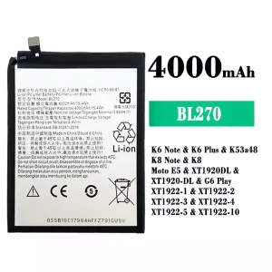 Genuine cell phone battery BL270 for Lenovo K6 Note / K6 Plus / K8 Note / Moto E5 / G6 Play