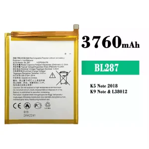 Genuine cell phone battery BL287 for Lenovo K5 Note 2018/K9 Note