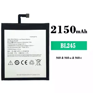 Genuine cell phone battery BL245 for Lenovo S60/S60-a/S60-t