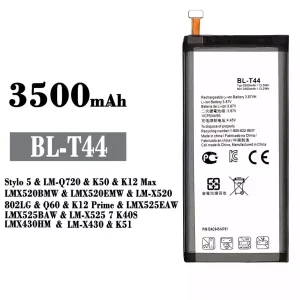 Genuine cell phone battery BL-T44 for LG Stylo 5 / K50 / K12 Max /Q60 / K12 Prime /LK51