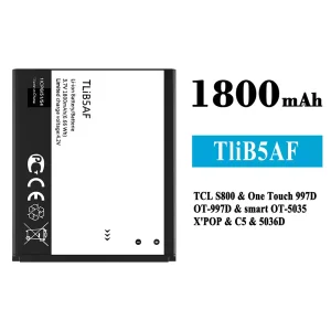 Genuine cell phone battery TliB5AF for Alcatel TCL S800/One Touch 997D