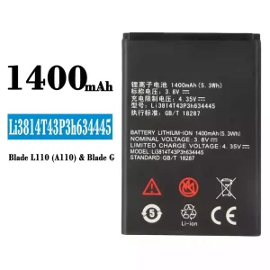 Genuine cell phone battery Li3814T43P3h634445 for ZTE Blade L110(A110)/Blade G
