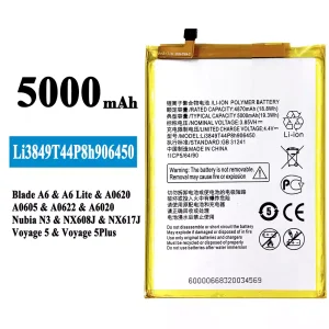 Genuine cell phone battery Li3849T44P8h906450 for ZTE Blade A6/A6 Lite/Nubia N3/Voyage 5/Voyage 5 PLUS