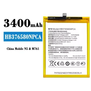 Genuine cell phone battery HB376580NPCA for China Mobile N5/M761